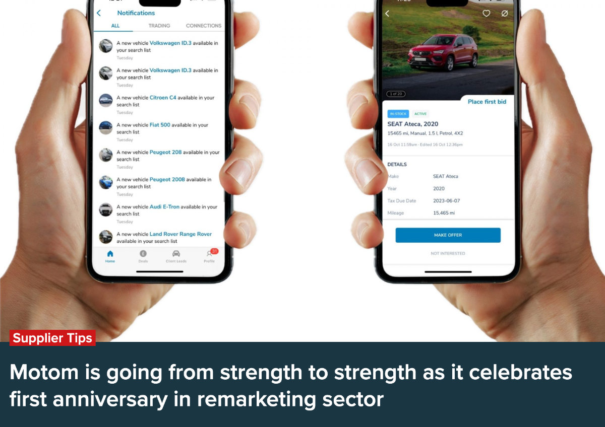 car dealer magazine motom going from strength to strength